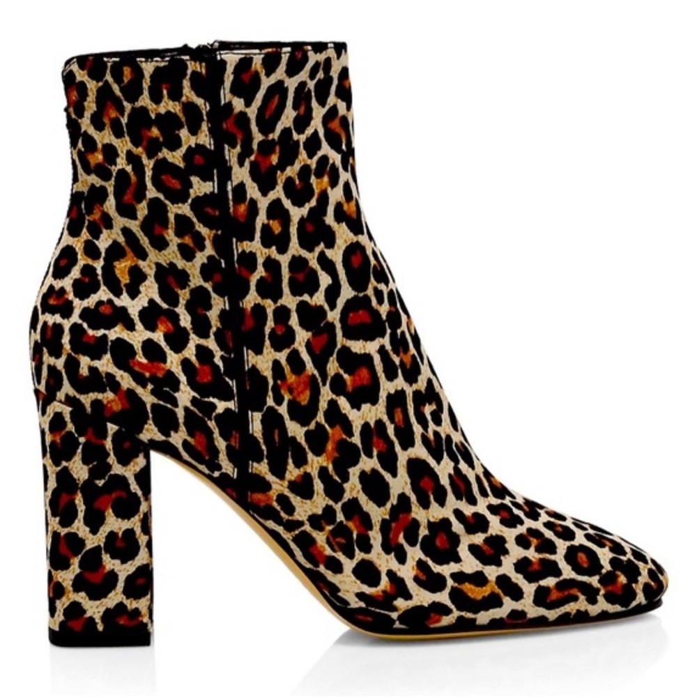 Nicholas Kirkwood Textile and Leather Leopard Print Ankle Boots Booties size 37